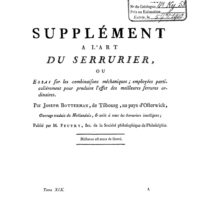 Supplément à l'art du Serrurier - Botterman