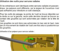 Notice d'utilisation du kit d'ouverture de serrures radiales.