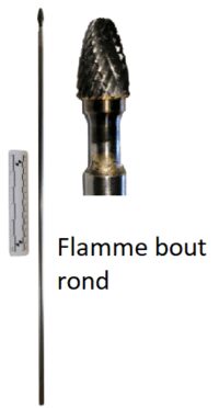 fraise extra longue flamme à bout rond
