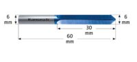 Fraise Carbure Ø 6mm L 60mm profil carré Blue-Tec